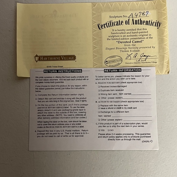 Thomas Kinkade Devoted Camel Elegant Blessings Nativity Figurine Hawthorne 2009 - Picture 9 of 12